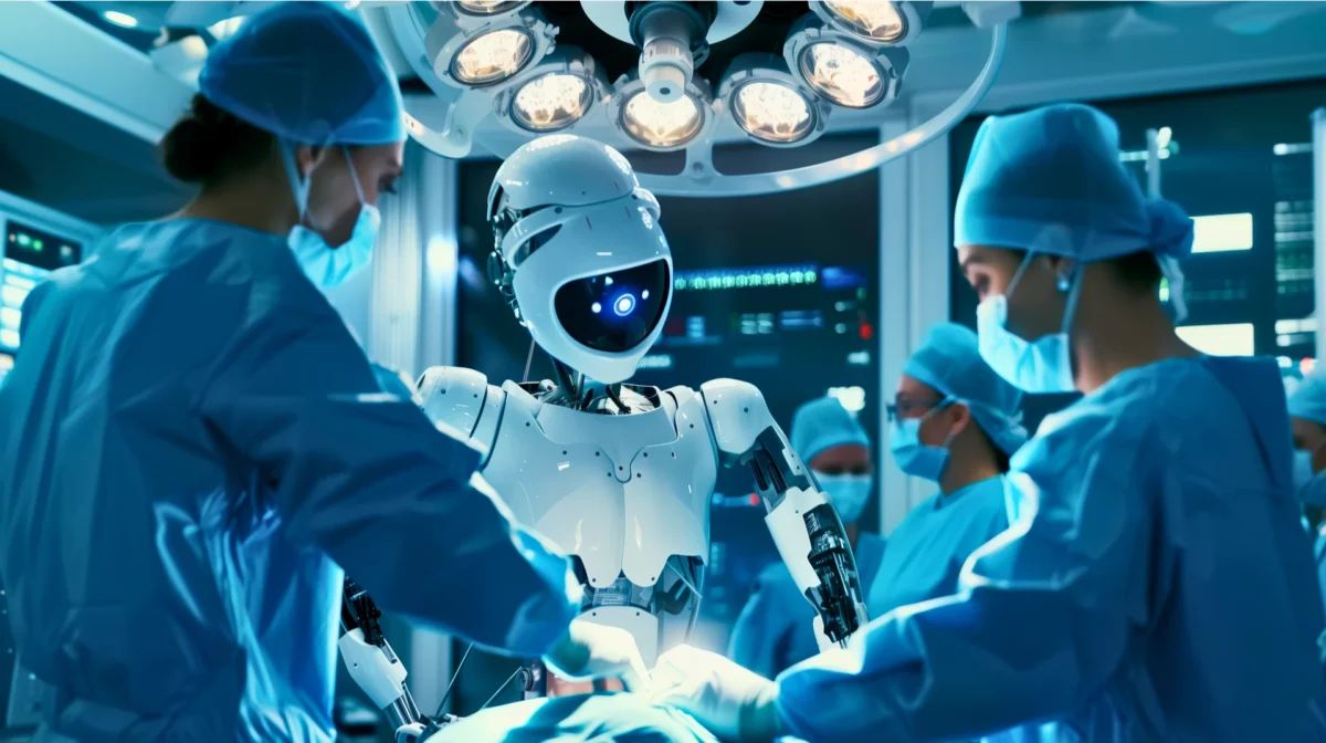 Chirurgischer Roboter bei einer Operation Trends in der Medizin