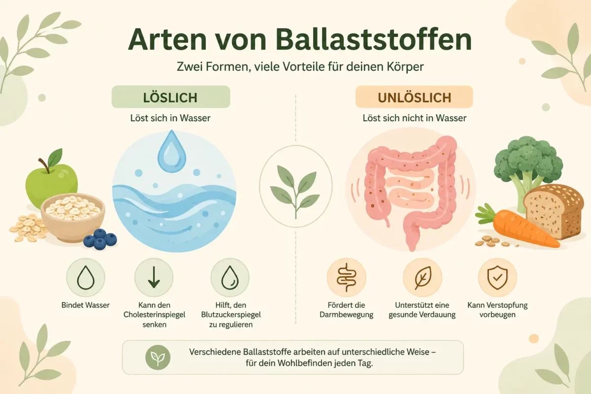 Die verschiedene Arten von Ballaststoffen